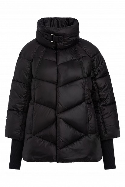 Puffer μπουφάν με ριπ μανίκια
