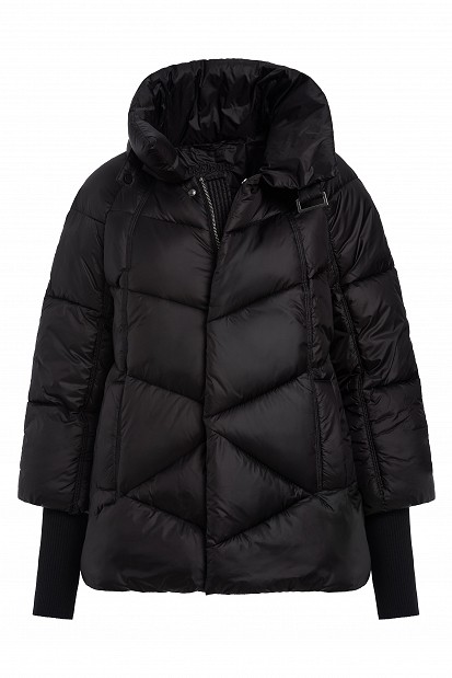 Puffer μπουφάν με ριπ μανίκια
