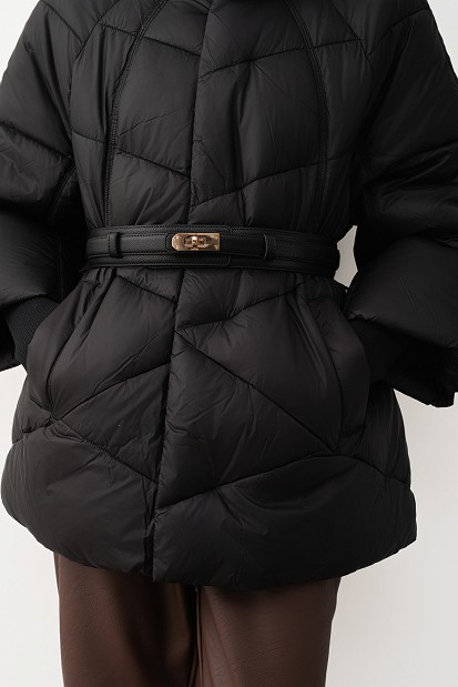 Puffer μπουφάν με ριπ μανίκια