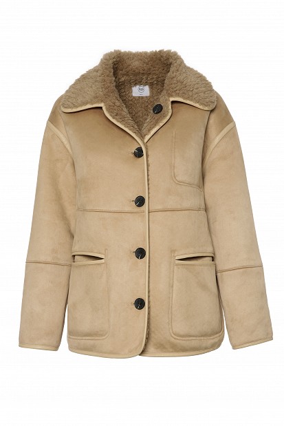 Reversible shearling jacket