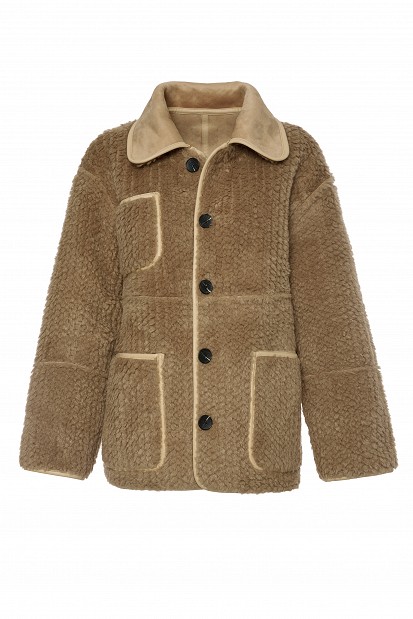 Reversible shearling jacket