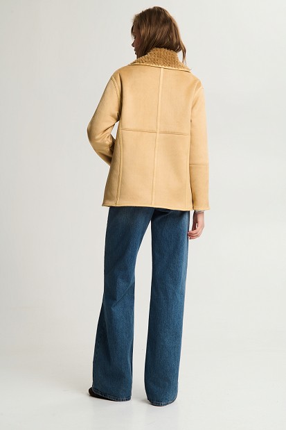 Reversible shearling jacket