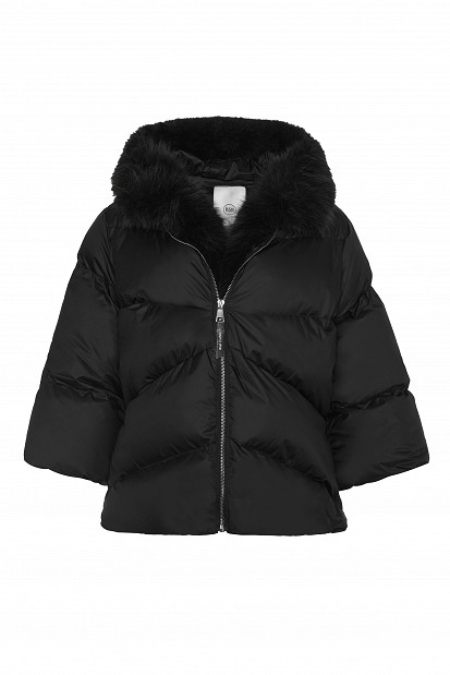 Puffer μπουφάν με γούνα