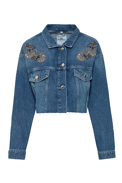Denim jacket with embroidered details