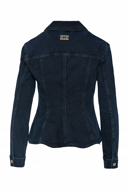 Denim jacket with decorative buttons