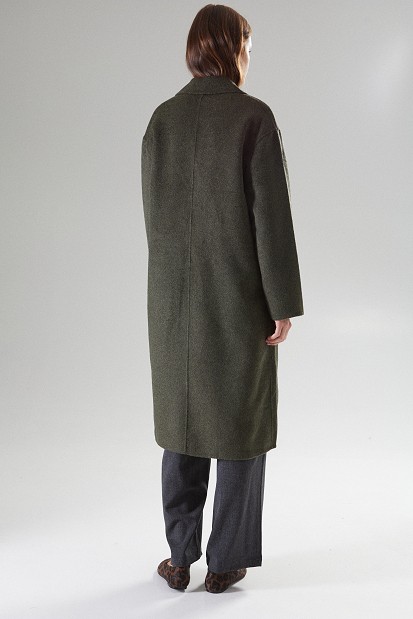 Double-breasted wool coat