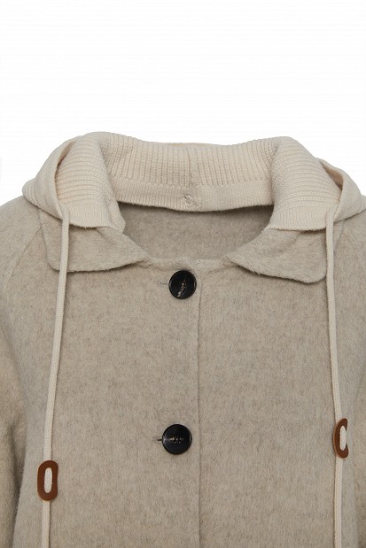 Hooded wool coat