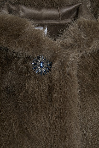 Faux fur hooded coat