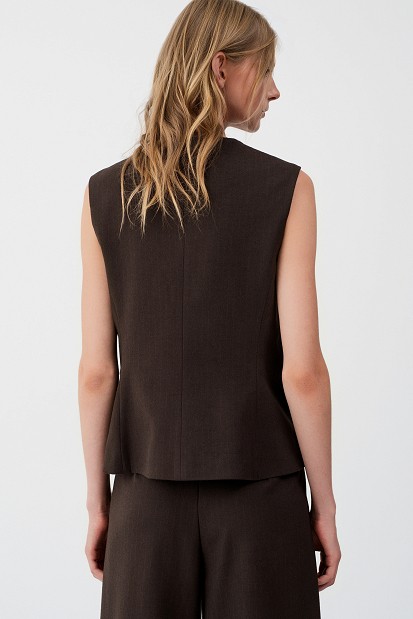Striped double-breasted vest