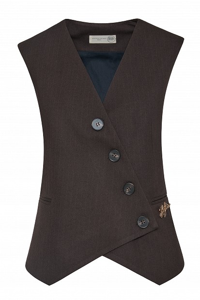 Striped double-breasted vest