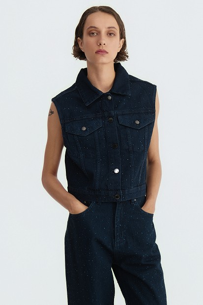 Vestă din denim cu pietricele