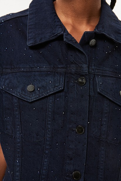 Vestă din denim cu pietricele