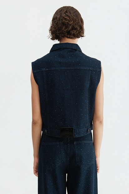 Vestă din denim cu pietricele