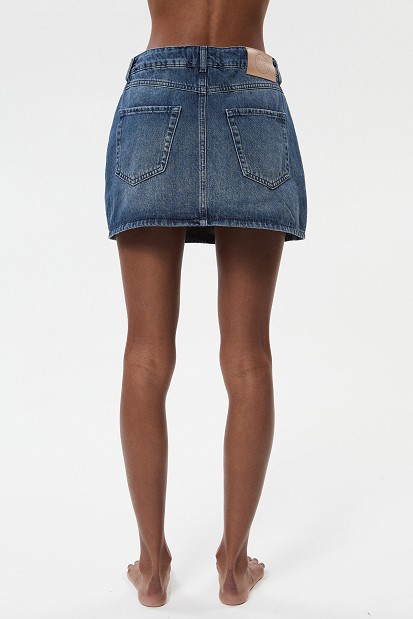 Denim skorts with studs