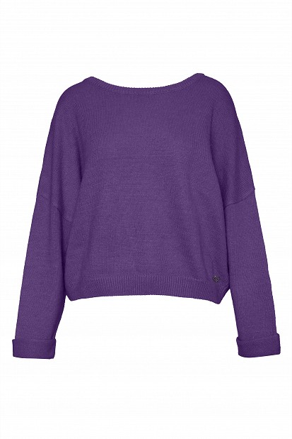 Sweater with cuffed sleeves