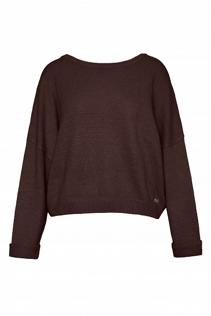 Sweater with cuffed sleeves