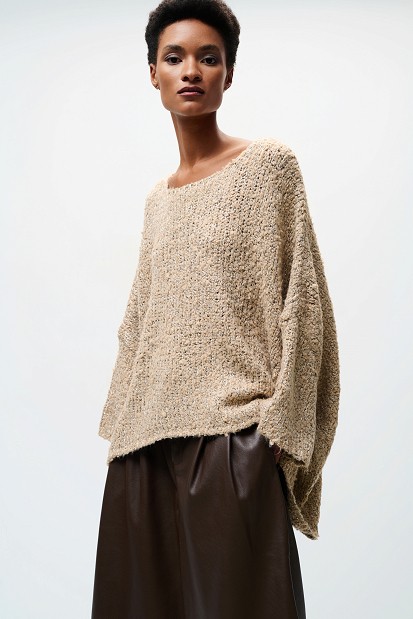Bouclé sweater with lurex details