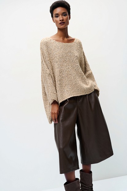 Bouclé sweater with lurex details