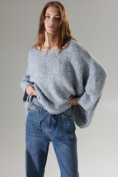 Bouclé sweater with lurex details