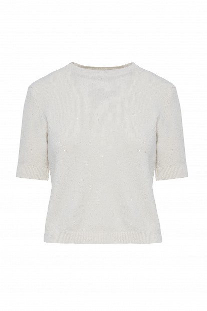 Short-sleeved sequin sweater