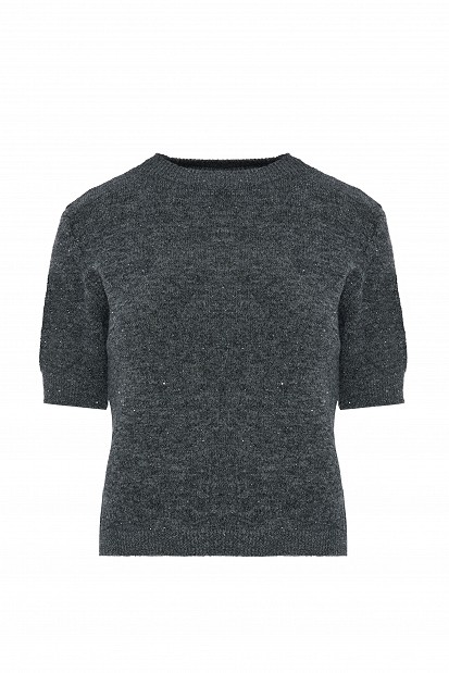 Short-sleeved sequin sweater