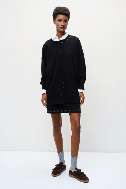 Sweater with decorative studs