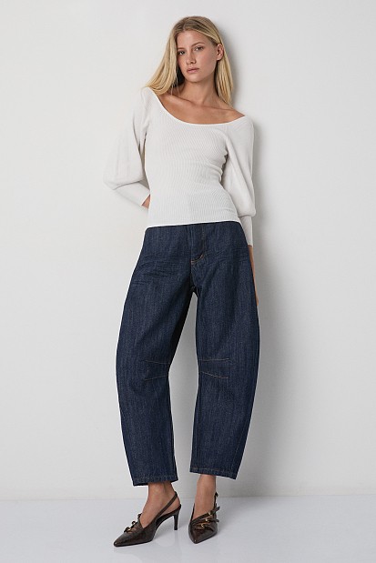 Ribbed balloon sweater