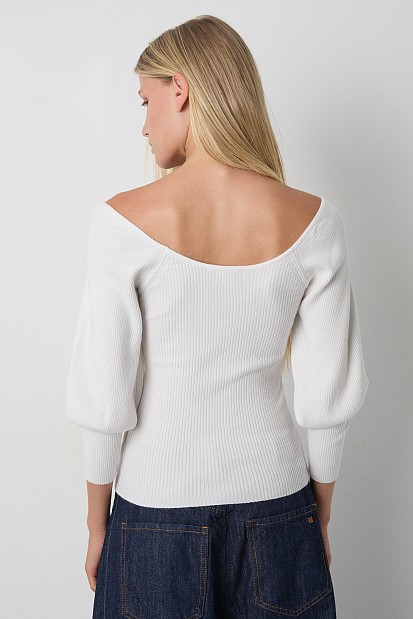 Ribbed balloon sweater
