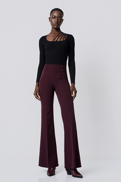 Ribbed sweater with rhinestone detailing
