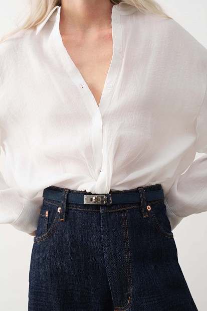 Suede leather belt