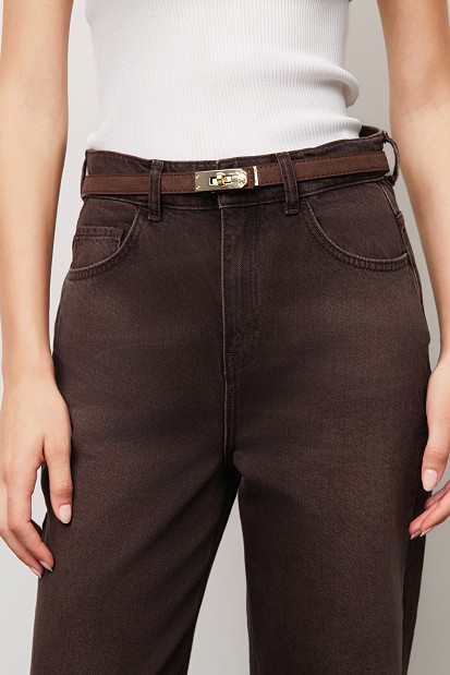 Suede leather belt