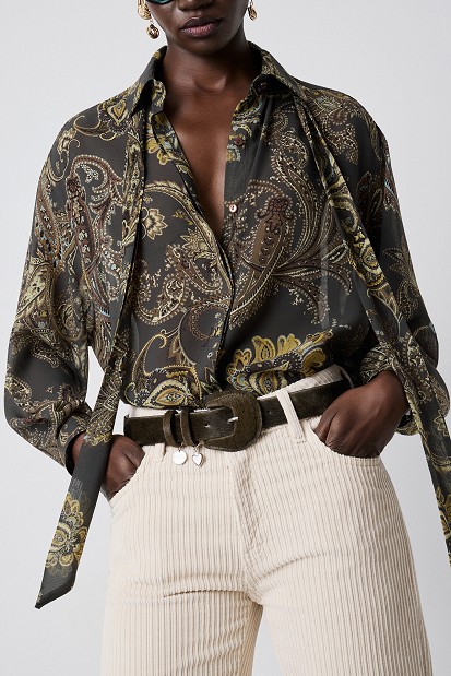 Pony hair leather belt