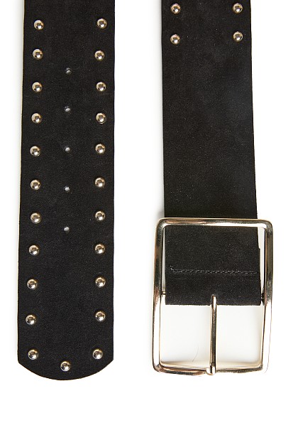Suede belt with studs