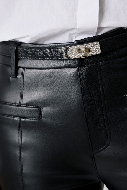 Belt with a rhinestone buckle