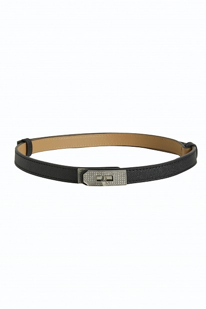 Belt with a rhinestone buckle