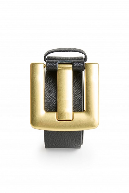Belt with a metal buckle
