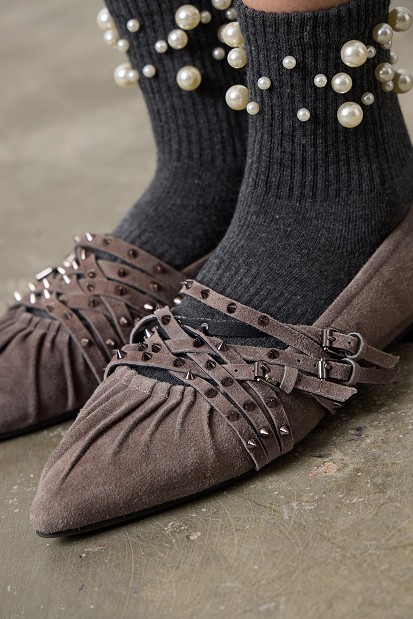 Suede μπαλαρίνες με τρουκς