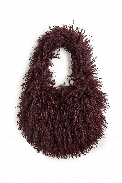Faux fur shoulder bag