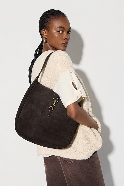 Suede shoulder bag