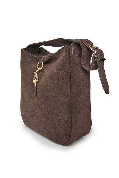 Suede shoulder bag