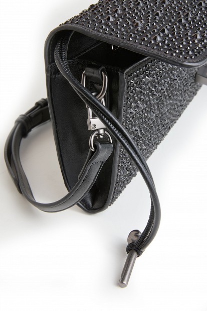 Clutch bag with rhinestones