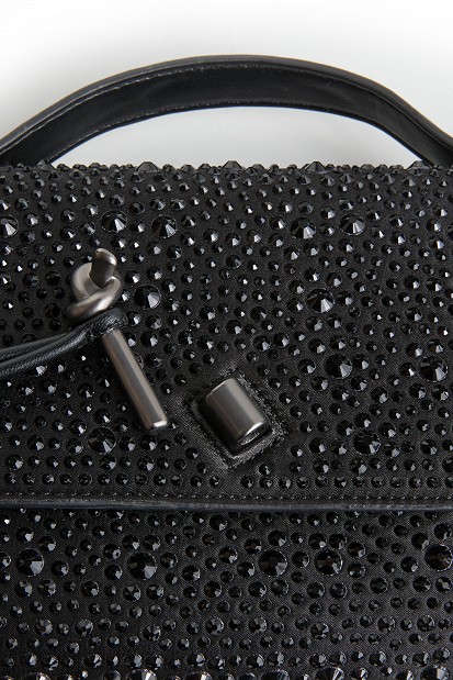 Clutch bag with rhinestones