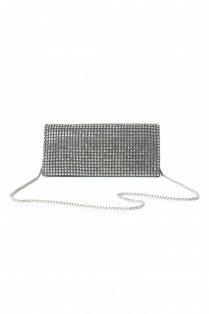 Σατεν clutch με στρας