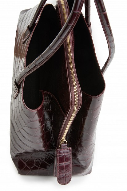 Croco shoulder bag