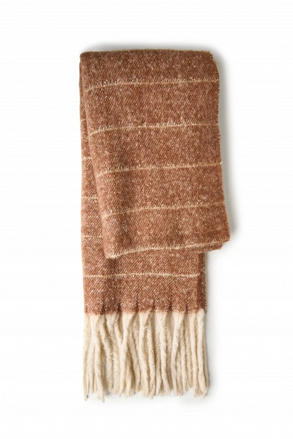 Striped scarf with lurex details