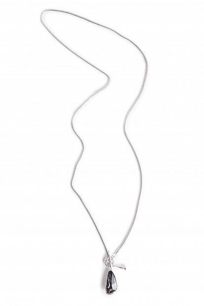 Long necklace with a decorative stone