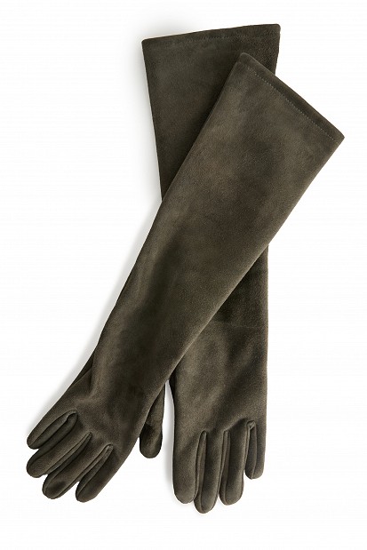 Long suede gloves