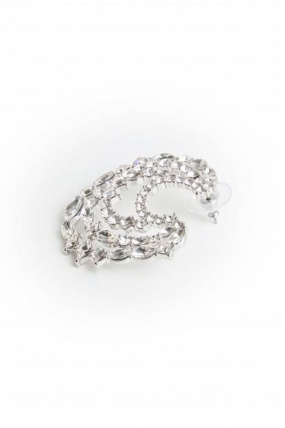 Half-hoop earrings with rhinestones