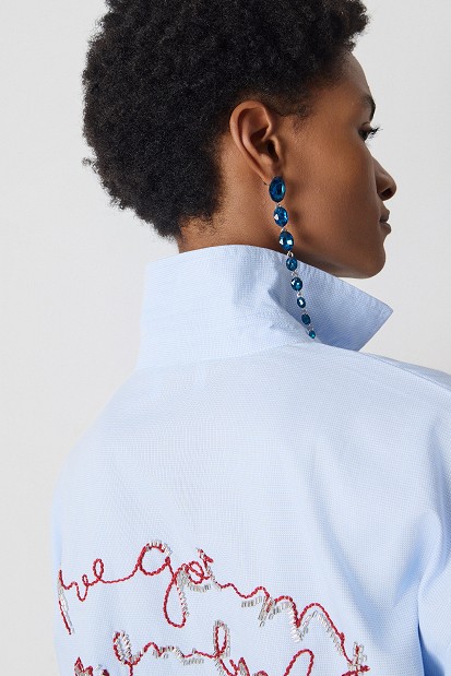 Drop earrings with blue stones