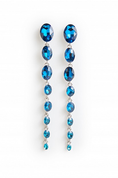 Drop earrings with blue stones